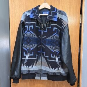 Pendleton XXL Men's Zip-Up Wool & Leather Jacket